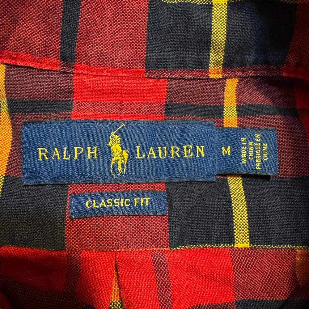 Polo Ralph Lauren Casual Button Down Shirt Mens M Preppy Long Sleeve Flannel Red